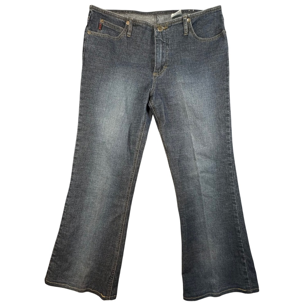 Mudd Flare Leg Jeans Y2K Dark Wash Stretch Denim Size 15 Blue Grunge Streetwear